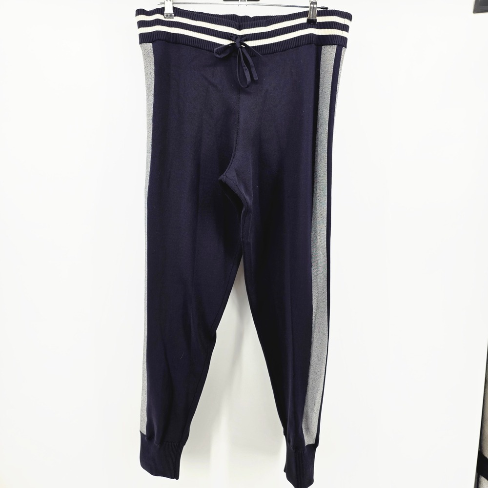 Rag & Bone sammi Navy Knit track Joggers Side Stripe Drawstring Pants NWT